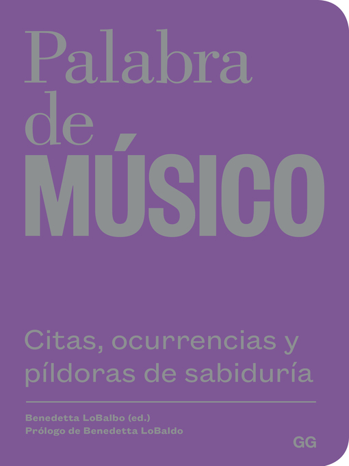 Title details for Palabra de músico by Benedetta LoBalbo - Available
